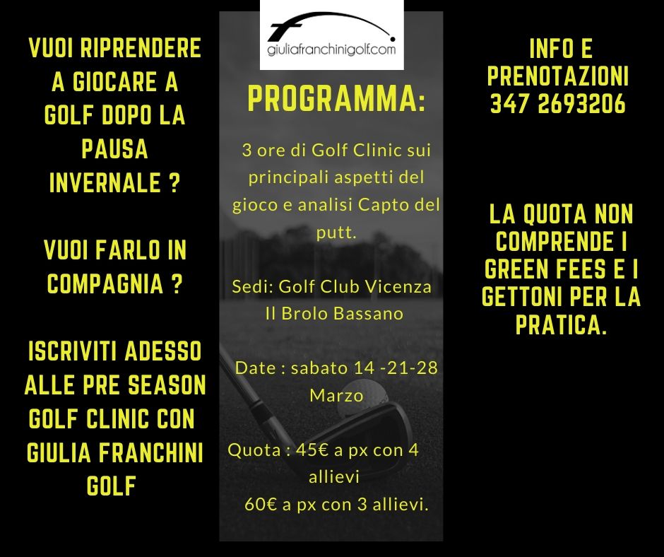 Continuano le Pre season golf clinics!